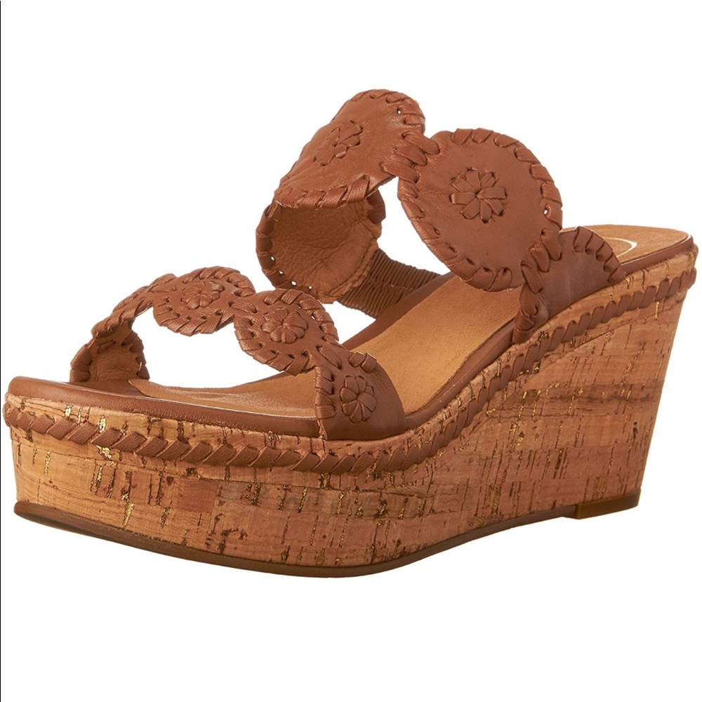 JACK ROGERS LEIGH Platform Cork Sandals Sz 7.5